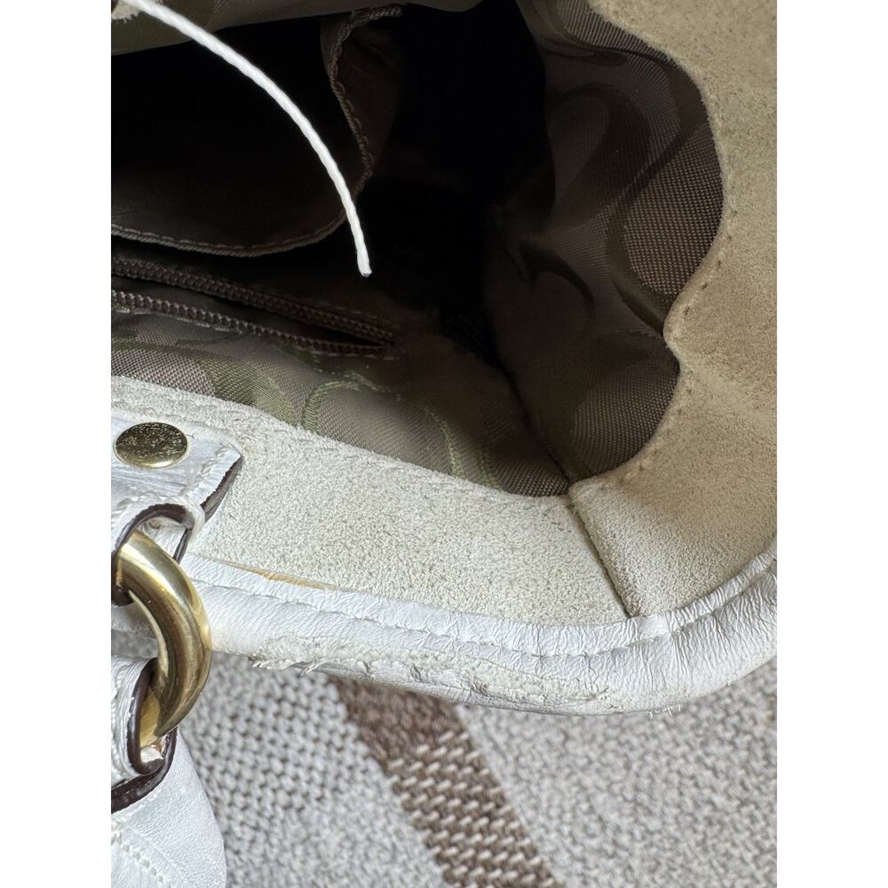 Coach 4419 Woven Straw Suede Handbag Tote Vintage Y2K Beach Bag Resort - Picture 10 of 16
